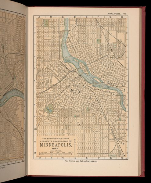 The Matthews-Northrup adequate travel map of Minneapolis, Minn.