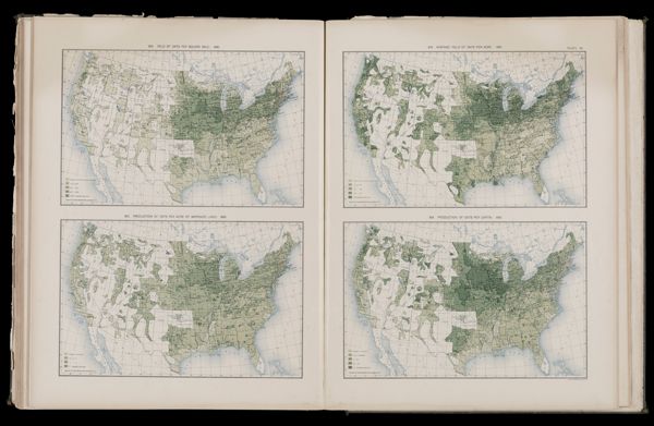 Yield of oats per square mile 1890 / Production of oats per acre of improved land 1890 / Average yeild of oats per acre 1890 / Production of oats per capita 1890