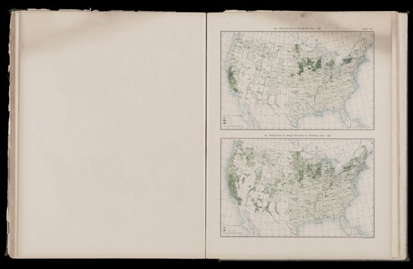 Yield of barley per square mile 1890 / Production of barley per acre of improved land 1890