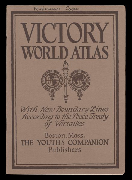 Victory World Atlas with new boundary lines according to the Peace Treaty of Versailles [Front cover]