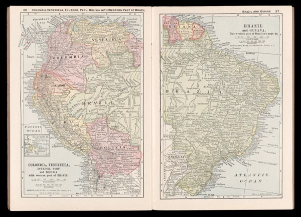 Colombia, Venezuela, Ecudor, Peru and Bolivia with western part Brazil / Brazil and Guiana.