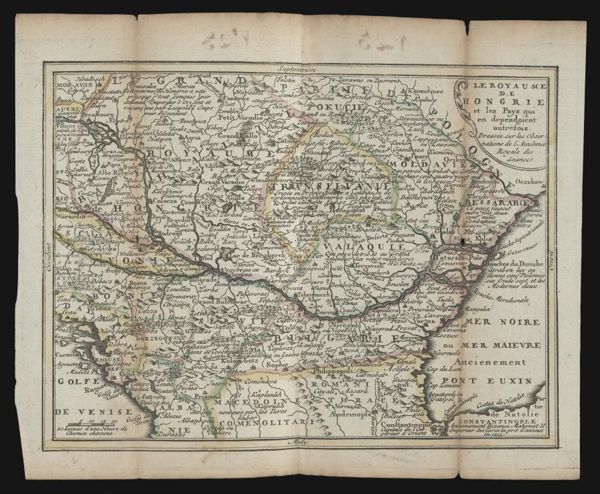 Le Royaume de Hongrie et les Pays qui en dependoient autresois. Dressée sur les observations de l' Academie Royale des Sciences.
