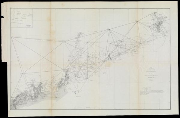 U.S. Coast Survey A. D. Bache Superintendent Sketch A Showing the progress of the Survey in Section No. I From 1852 to 1864