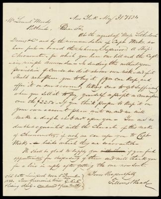[Correspondence, 1834 - 3 letters from Fellows & Read to Lemuel Moody]