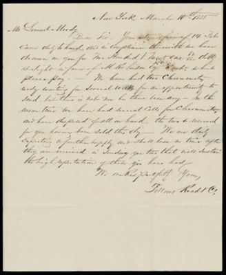[Correspondence, 1835 - 4 letters from Fellows Read & Co. to Lemuel Moody]