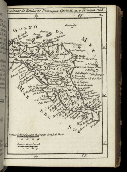 Provincias de Honduras, Nicaragua, Costa Rica, y Veragua 1758.