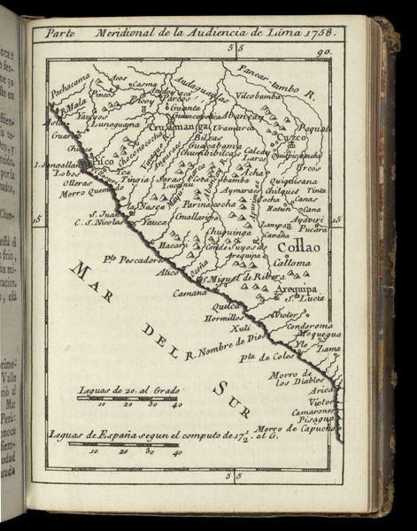 Parte Meridional de la Audiencia de Lima 1758.