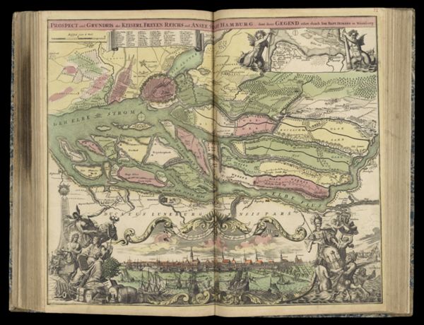 Prospect und Grundris der Keiserl Freyen Reichs und Ansee Stadt Hamburg [...]