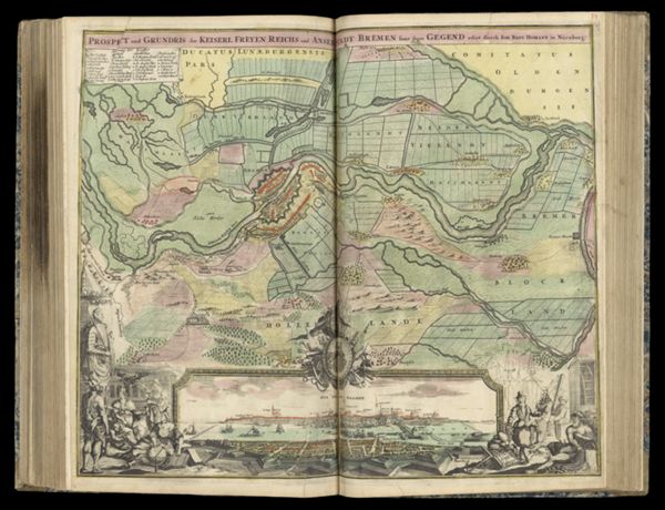 Prospect und Grundris der Keiserl Freyen Reichs und Ansee Stadt Bremen famt ihrer Gegend [...]