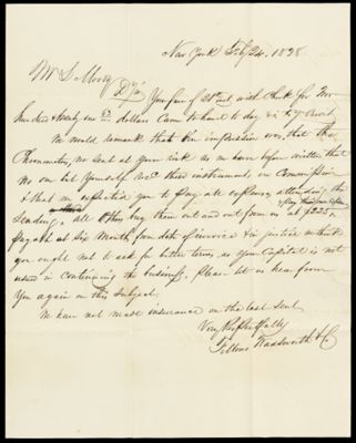 [Correspondence, 1838 - 3 letters from Fellows Wadsworth & Co. to Lemuel Moody and 1 letter from Lemuel Moody to J. Melville Giiliss]