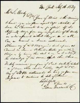 [Correspondence, 1839 - 6 letters from supply companies to Lemuel Moody]