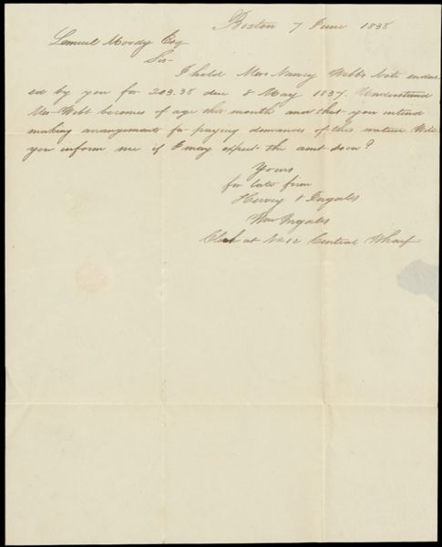 [Two Miscellaneous items, 1 letter and 1 souvenir envelope]