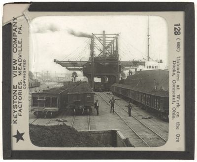 Unloaders at Work on the Ore Docks, Conneaut, Ohio.