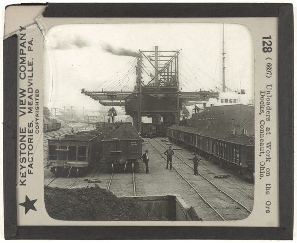 Unloaders at Work on the Ore Docks, Conneaut, Ohio.
