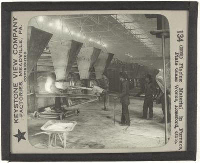 Placing Material in Furnace, Plate Glass Workers, Rossford, Ohio.