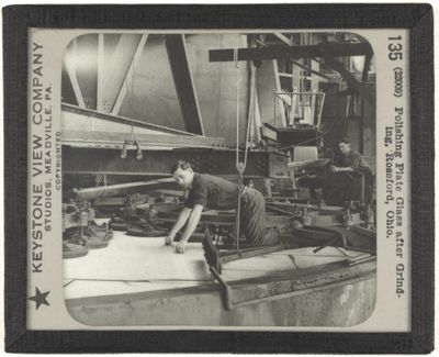 Polishing Plate Glass after Grinding, Rossford, Ohio.
