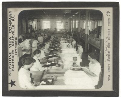 Folding and Ironing Linen Collars, Troy, N. Y.