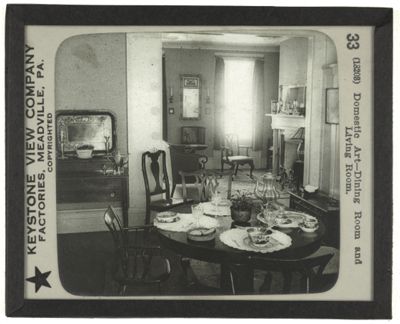 Domestic Art—Dining Room and Living Room.