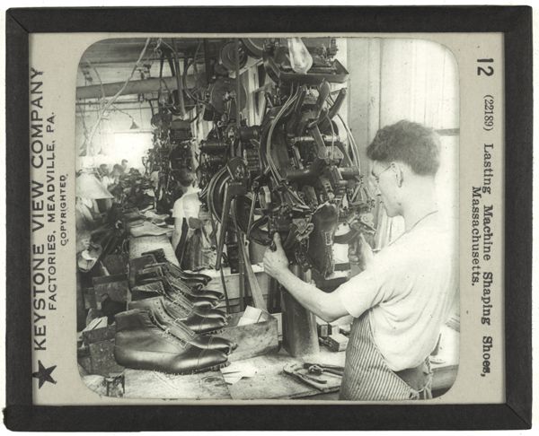 Lasting Machine Shaping Shoes, Massachusetts.