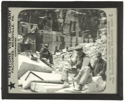 Quarrying Granite—Drilling Preparatory to Splitting, Concord, N. H.