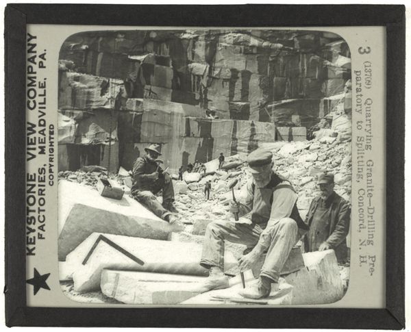 Quarrying Granite—Drilling Preparatory to Splitting, Concord, N. H.