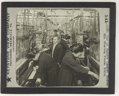 One of Japan's Largest Modern Silk Weaving Plants, Kiryu.