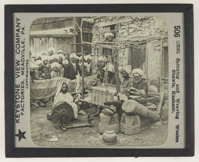 Spinning and Weaving Woolen Shawls, Kashmir.