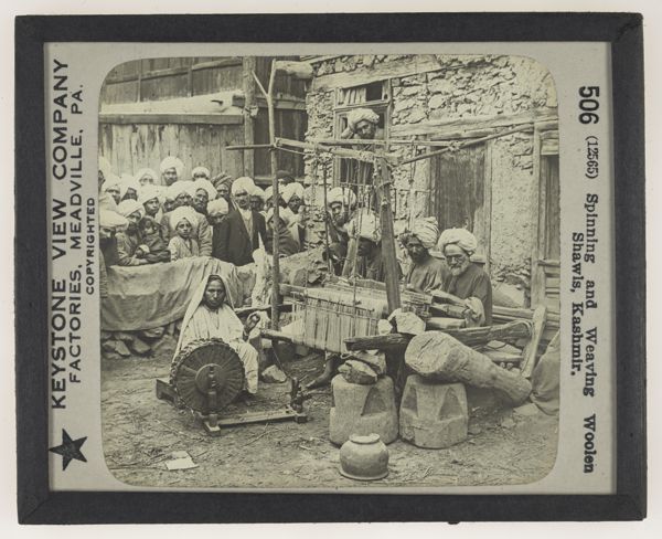 Spinning and Weaving Woolen Shawls, Kashmir.