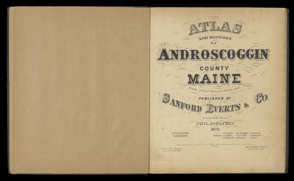 Atlas and history of Androscoggin County, Maine : from actual surveys drawn and published by Sanford, Everts & Co. [Title page]