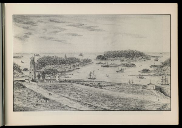 Birdseye Eye of Munjoy Hill and the Islands in 1845, sketched 1896. (4)