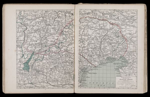 Rand McNally war map of the Italian front Northern section strategic map of the battle ground in Northern Italy