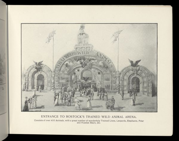 Entrance to Bostock's Trained Wild Animal Arena
