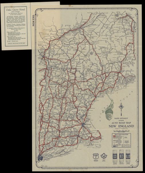 Rand McNally junior auto road map New England