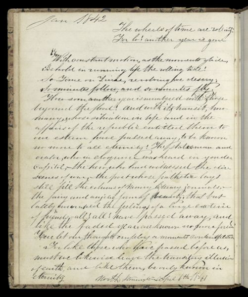 Jan 1842 The wheels of time are rolling on [...]