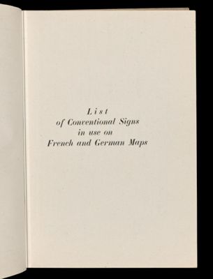 List of Coventional Signs in use on French and German Maps