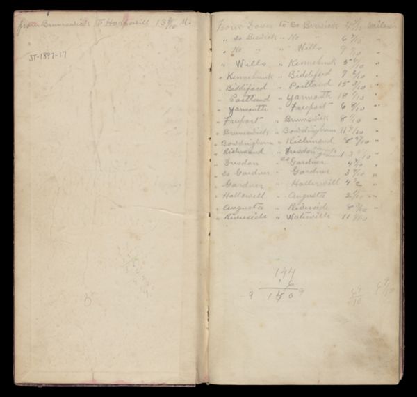 Handwritten ride log