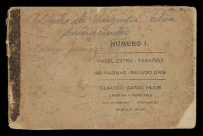 Apuntes de geografia patria pertenecientes a Genaro Juarez.