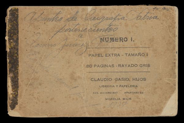 Apuntes de geografia patria pertenecientes a Genaro Juarez.