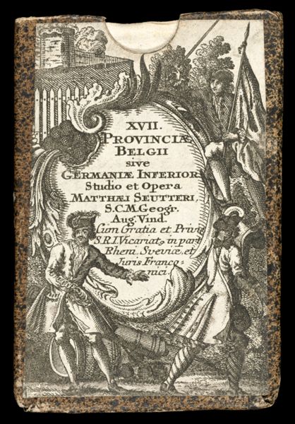 XVII.  Provinciæ Belgii sive Germaniæ Inferior Studio et Opera Matthaei Seutteri, S. C. M. Geogr. Aug. Vind. Cum gratia et privil S. R. I. Vicariat in part Bheni service Sueviæ, et Juris Franconici.