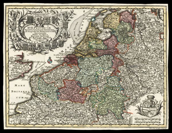 XVII. Provinciæ Belgii sive Germaniæ Inferioris prisc. temporibus Circ. Burgundico S. R. I. annumeratæ Studio et Opera Matthaei Seutteri S. C. M. Geogr. Aug. Vind. Cum Privil: S. R. Imp Vicariat.