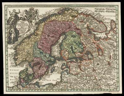 Synopsis Plagæ Septentrionalis Sueciæ Daniæ et Norwegiæ Regn. accuratissime delin: Stilo et Studio M. Seutteri S. C. M. Geogr. Aug. Vind. C. Priv S. R. I. Vicariat.