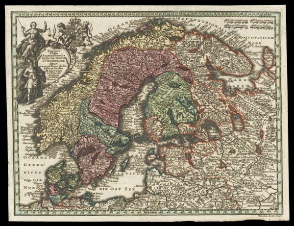 Synopsis Plagæ Septentrionalis Sueciæ Daniæ et Norwegiæ Regn. accuratissime delin: Stilo et Studio M. Seutteri S. C. M. Geogr. Aug. Vind. C. Priv S. R. I. Vicariat.