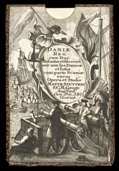 Daniæ Reg. cum Duc. Holsatiæ et Slesvici nec non Ins. Danicæ et Jutia cum parte Scaniæ excus Opera et Studio Matth. Seutteri S. C. M. Geogr. Aug. Vind. Cum Priv. S. R. I. Vicariat.