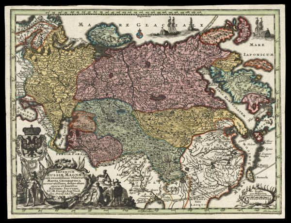 Imperium Russiæ Magnæ juxta recentissimas Observat. Mappa Geographica accuratissime delineatum opera et sumptibus Matthaei Seutteri, S.C.M. Geogr. Aug. Vind. Cum Privile. S.R.I. Vicariat