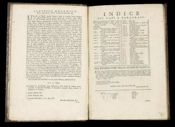 Indice dei capi e paragrafi.