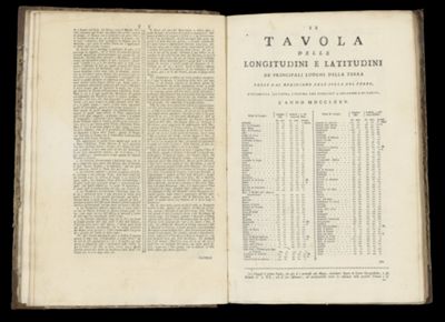 Tavola della longitudini e latitudini [...]