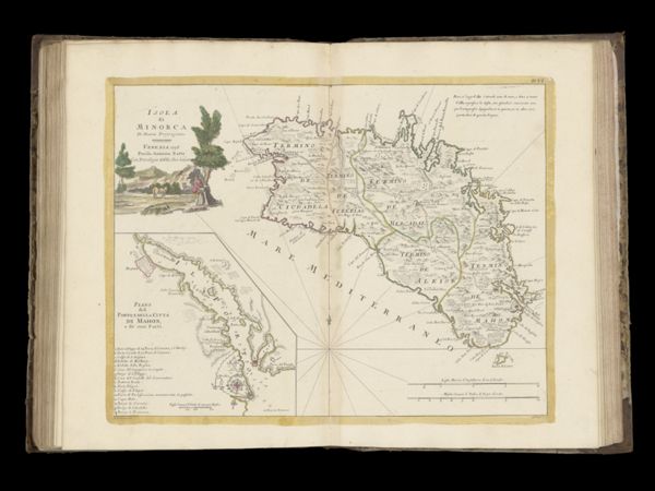 Isola di Minorca di nuova projezione / [Inset:] Piano del Porto, e della Cittá di Mahon, e de suoi Forti.