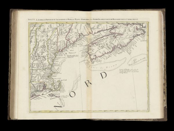 L' Arcadia, le Provincie di Sagadahook e Main, la Nuova Hampshire, la Rhode Islande, e parte di Massachusset e Connecticut.