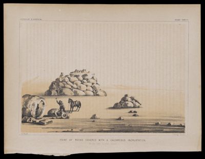 Point of rocks covered with a Calcareous Incrustation Ancient Lake Colorado Desert