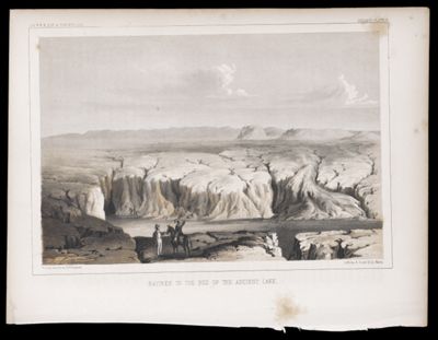 Ravines in the bed of the Ancient Lake.